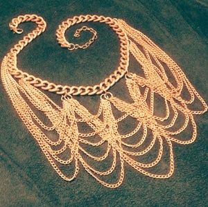 Copper toned metallic chandelier Necklace